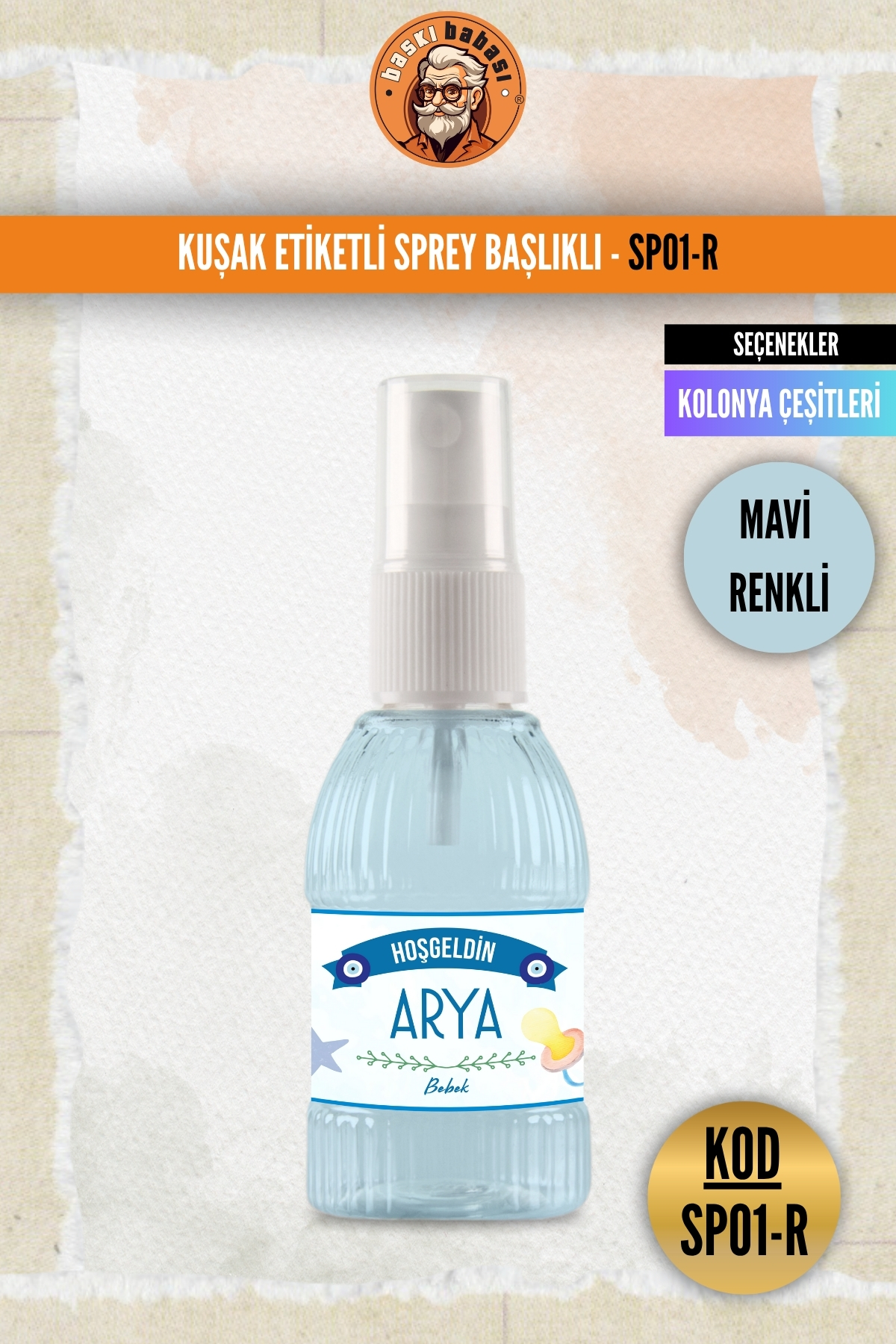Etiket Baskılı Sprey Kapaklı Şişe